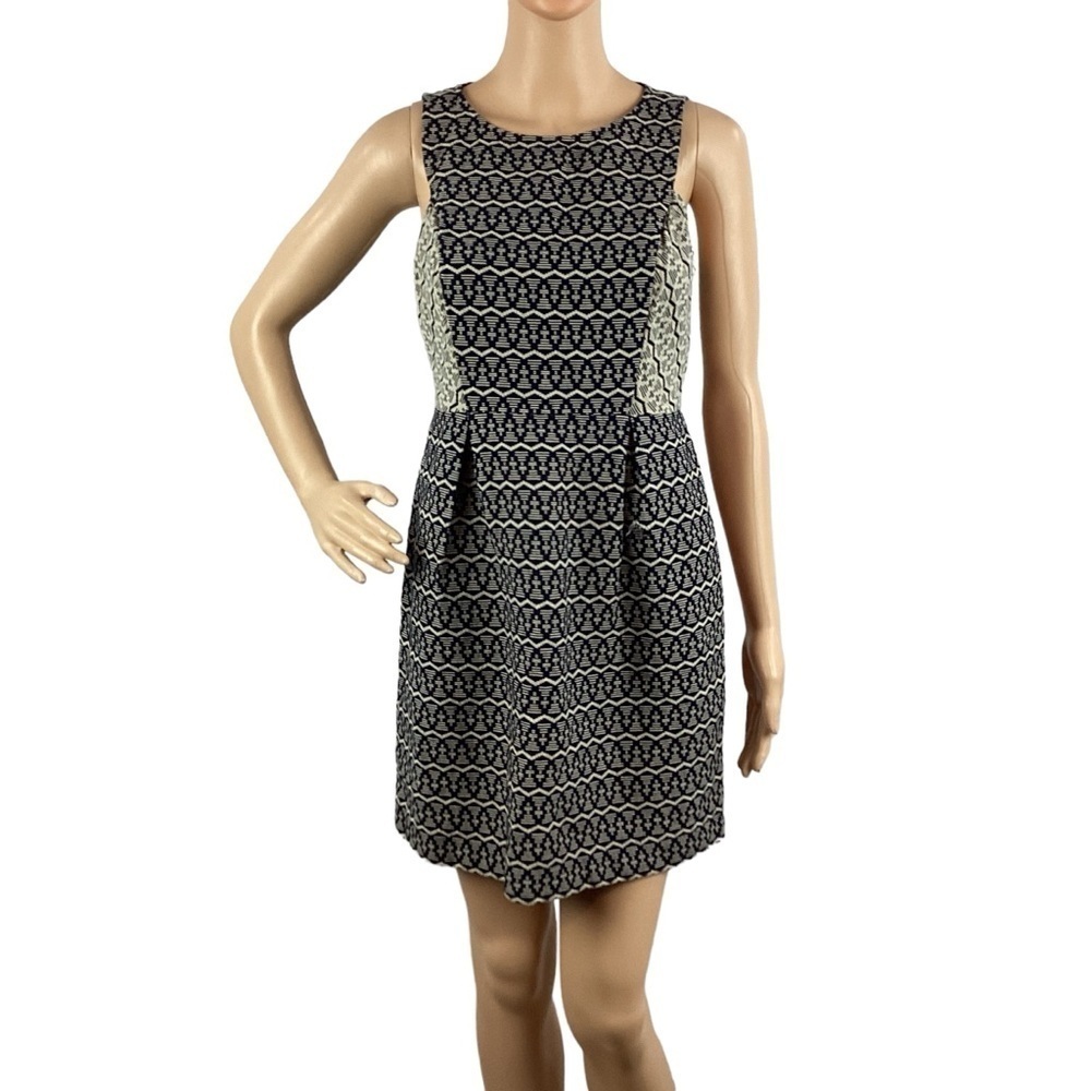 LOFT Petites Dress Size 4P Blue Print Cotton
